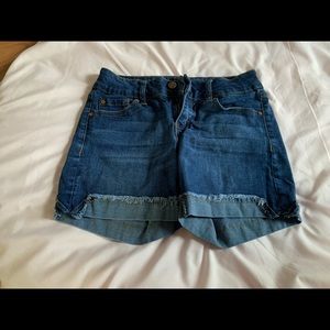 Cuffed denim shorts